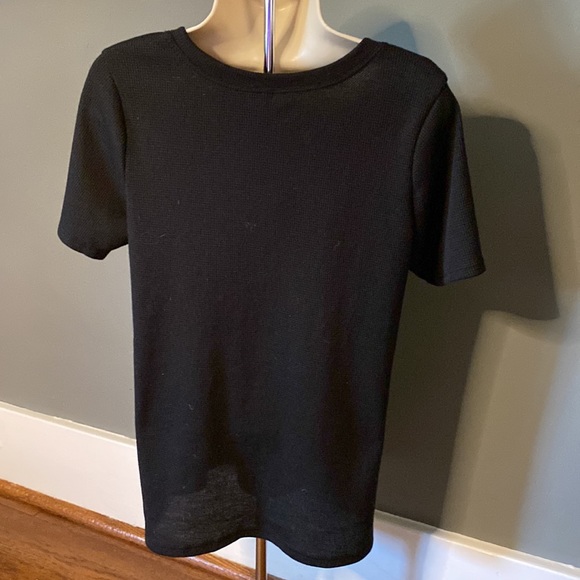 SAVVI Medium Black Crew Neck Thermal SALT T-Shirt - Picture 4 of 11
